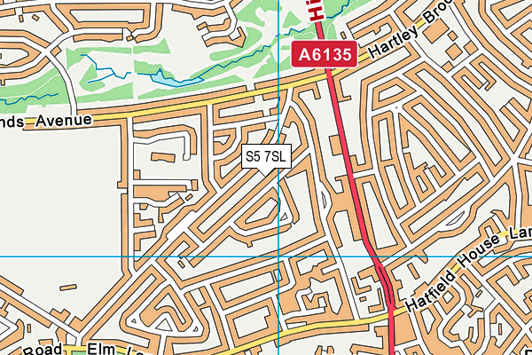 S5 7SL map - OS VectorMap District (Ordnance Survey)