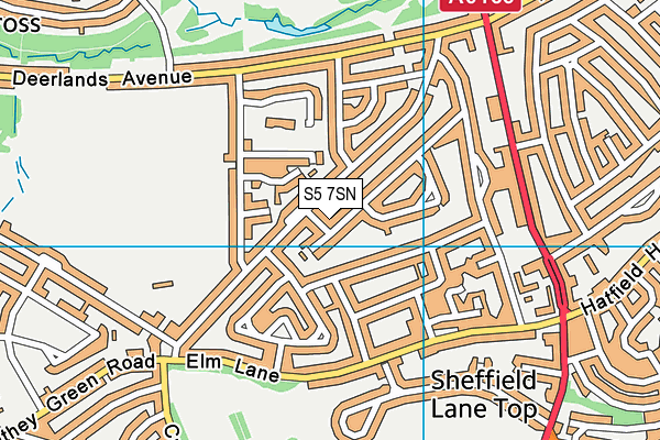 S5 7SN map - OS VectorMap District (Ordnance Survey)