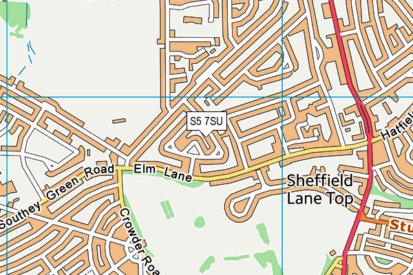 S5 7SU map - OS VectorMap District (Ordnance Survey)