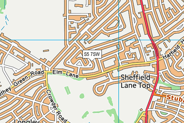 S5 7SW map - OS VectorMap District (Ordnance Survey)