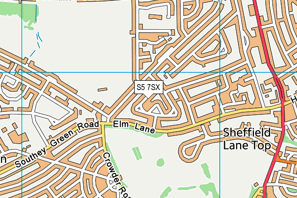 S5 7SX map - OS VectorMap District (Ordnance Survey)