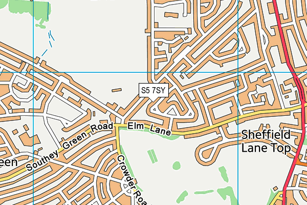 S5 7SY map - OS VectorMap District (Ordnance Survey)