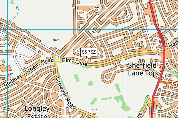 S5 7SZ map - OS VectorMap District (Ordnance Survey)