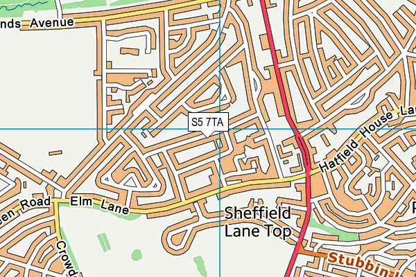 S5 7TA map - OS VectorMap District (Ordnance Survey)