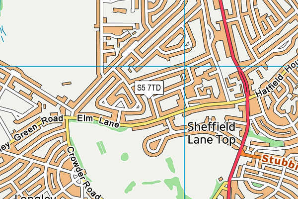 S5 7TD map - OS VectorMap District (Ordnance Survey)