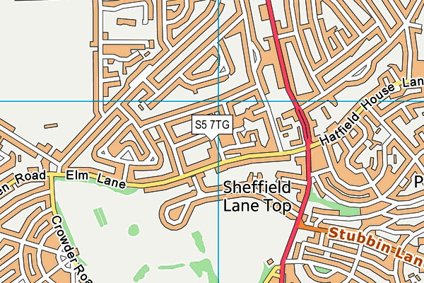 S5 7TG map - OS VectorMap District (Ordnance Survey)