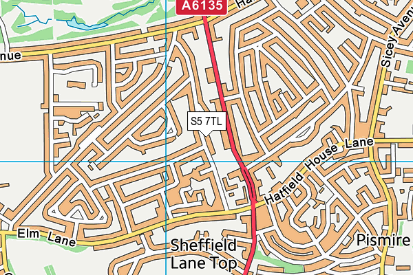 S5 7TL map - OS VectorMap District (Ordnance Survey)