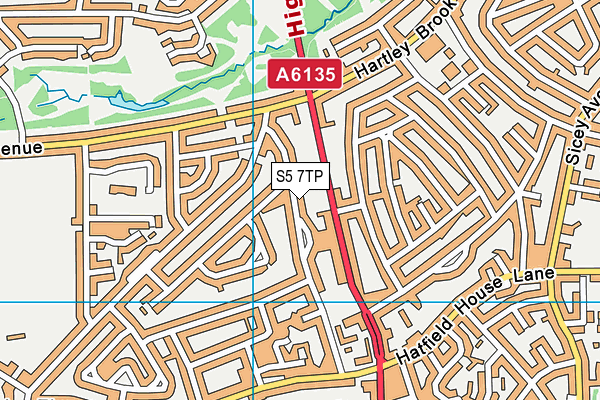 S5 7TP map - OS VectorMap District (Ordnance Survey)