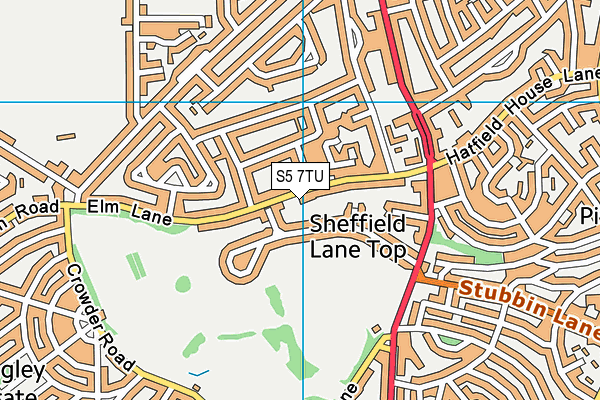 S5 7TU map - OS VectorMap District (Ordnance Survey)