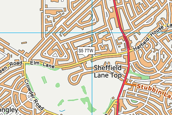 S5 7TW map - OS VectorMap District (Ordnance Survey)