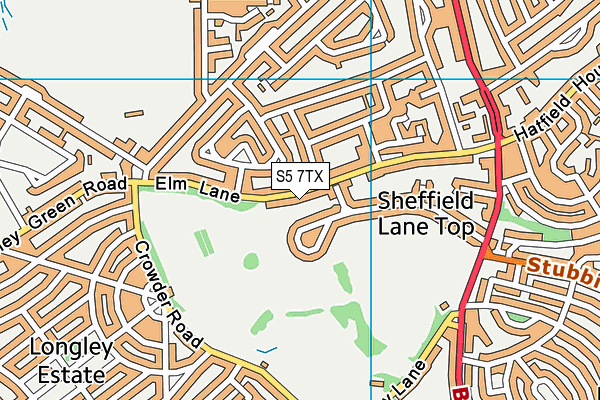 S5 7TX map - OS VectorMap District (Ordnance Survey)