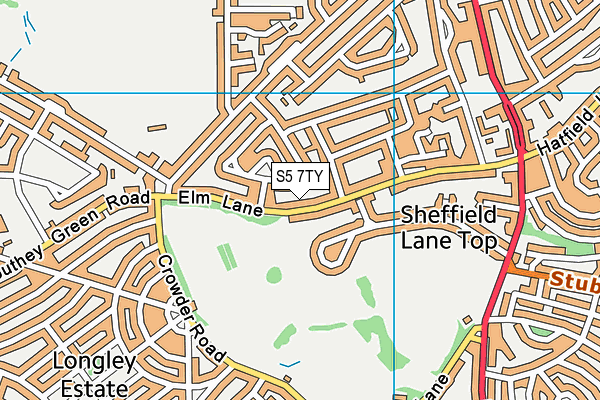 S5 7TY map - OS VectorMap District (Ordnance Survey)