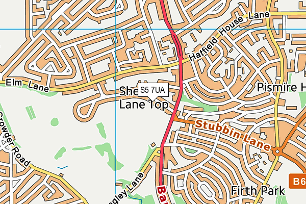 S5 7UA map - OS VectorMap District (Ordnance Survey)