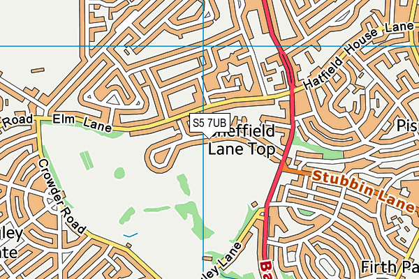 S5 7UB map - OS VectorMap District (Ordnance Survey)