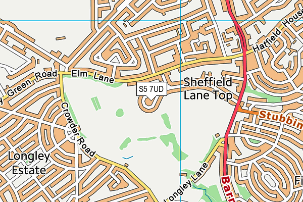 S5 7UD map - OS VectorMap District (Ordnance Survey)