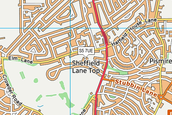 S5 7UE map - OS VectorMap District (Ordnance Survey)