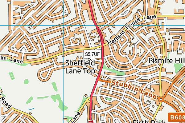 S5 7UF map - OS VectorMap District (Ordnance Survey)