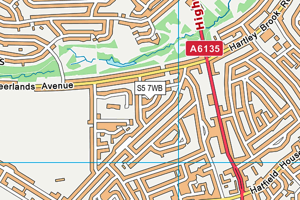 S5 7WB map - OS VectorMap District (Ordnance Survey)