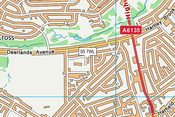 S5 7WL map - OS VectorMap District (Ordnance Survey)
