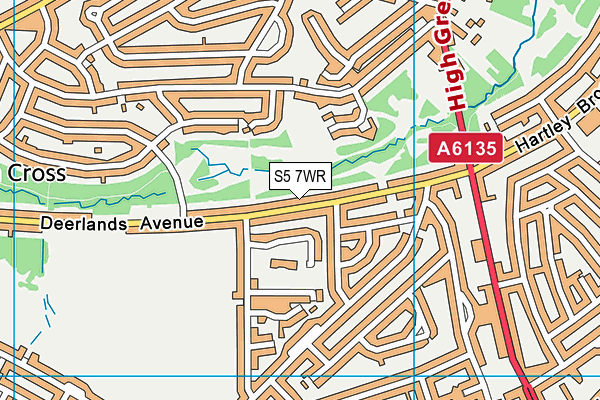 S5 7WR map - OS VectorMap District (Ordnance Survey)