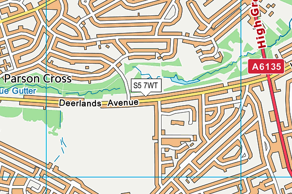 S5 7WT map - OS VectorMap District (Ordnance Survey)