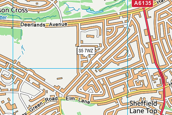 S5 7WZ map - OS VectorMap District (Ordnance Survey)