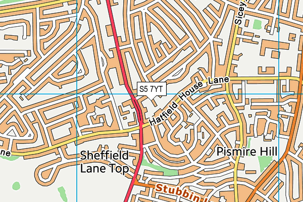 S5 7YT map - OS VectorMap District (Ordnance Survey)