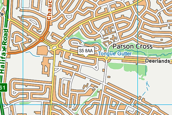S5 8AA map - OS VectorMap District (Ordnance Survey)
