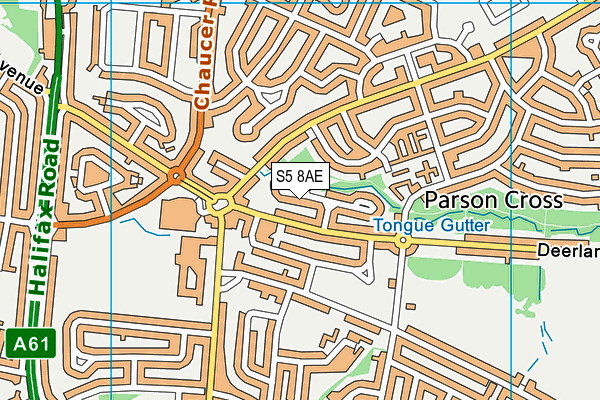S5 8AE map - OS VectorMap District (Ordnance Survey)