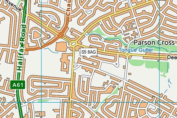 S5 8AG map - OS VectorMap District (Ordnance Survey)