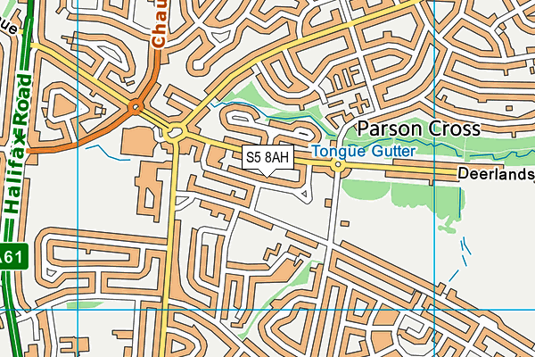 S5 8AH map - OS VectorMap District (Ordnance Survey)