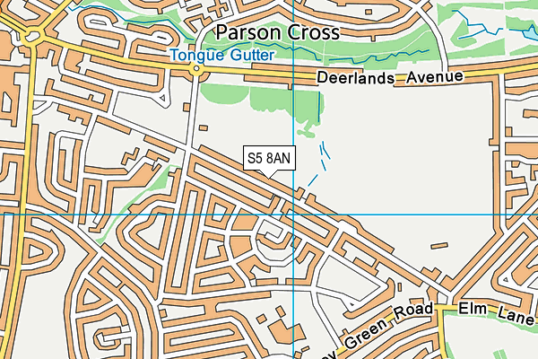 S5 8AN map - OS VectorMap District (Ordnance Survey)
