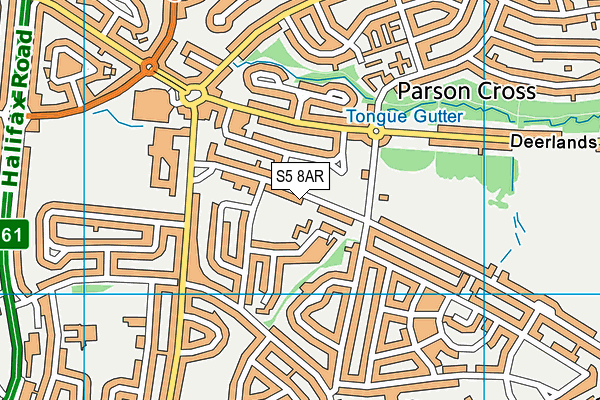 S5 8AR map - OS VectorMap District (Ordnance Survey)