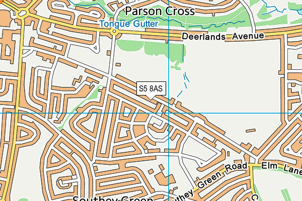S5 8AS map - OS VectorMap District (Ordnance Survey)