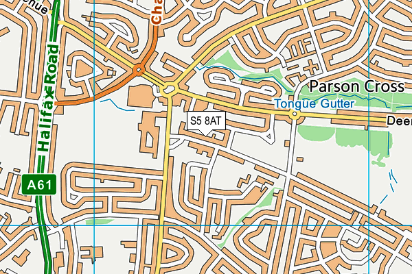 S5 8AT map - OS VectorMap District (Ordnance Survey)