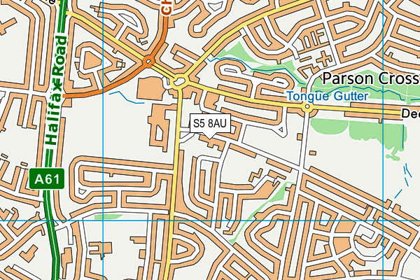 S5 8AU map - OS VectorMap District (Ordnance Survey)