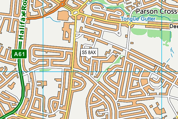 S5 8AX map - OS VectorMap District (Ordnance Survey)