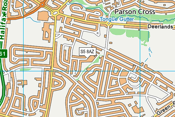 S5 8AZ map - OS VectorMap District (Ordnance Survey)