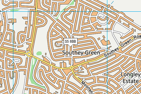 S5 8BB map - OS VectorMap District (Ordnance Survey)