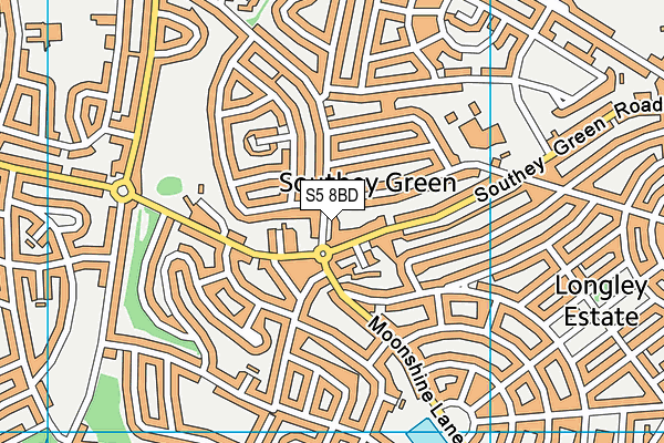 S5 8BD map - OS VectorMap District (Ordnance Survey)