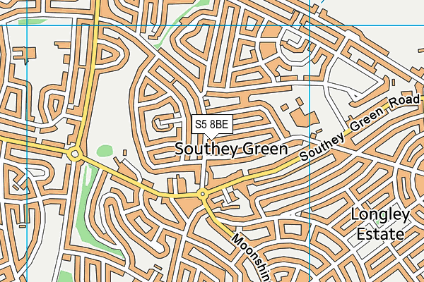 S5 8BE map - OS VectorMap District (Ordnance Survey)