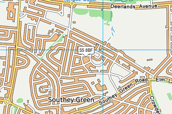 S5 8BF map - OS VectorMap District (Ordnance Survey)