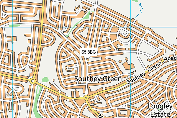 S5 8BG map - OS VectorMap District (Ordnance Survey)