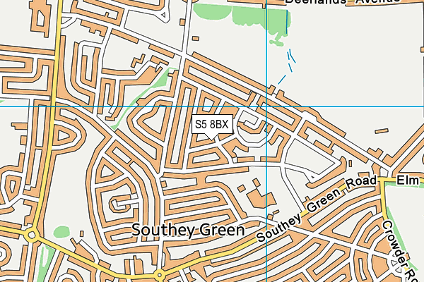 S5 8BX map - OS VectorMap District (Ordnance Survey)
