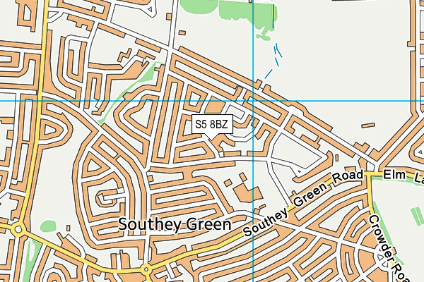 S5 8BZ map - OS VectorMap District (Ordnance Survey)