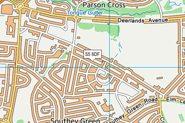 S5 8DF map - OS VectorMap District (Ordnance Survey)