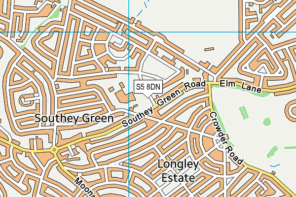 S5 8DN map - OS VectorMap District (Ordnance Survey)