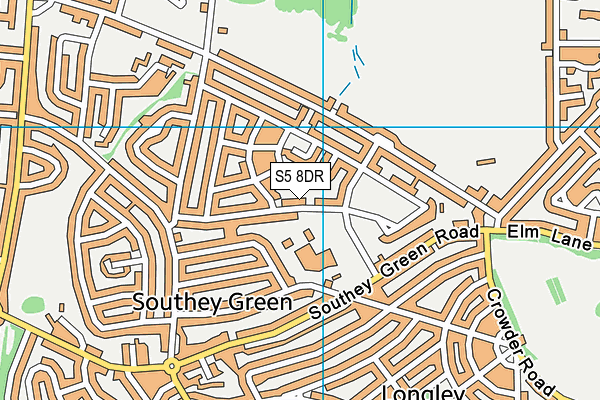 S5 8DR map - OS VectorMap District (Ordnance Survey)