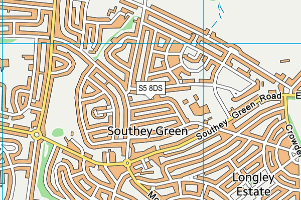 S5 8DS map - OS VectorMap District (Ordnance Survey)