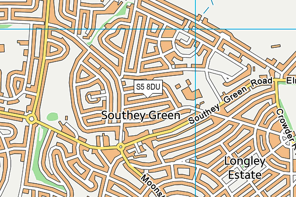 S5 8DU map - OS VectorMap District (Ordnance Survey)